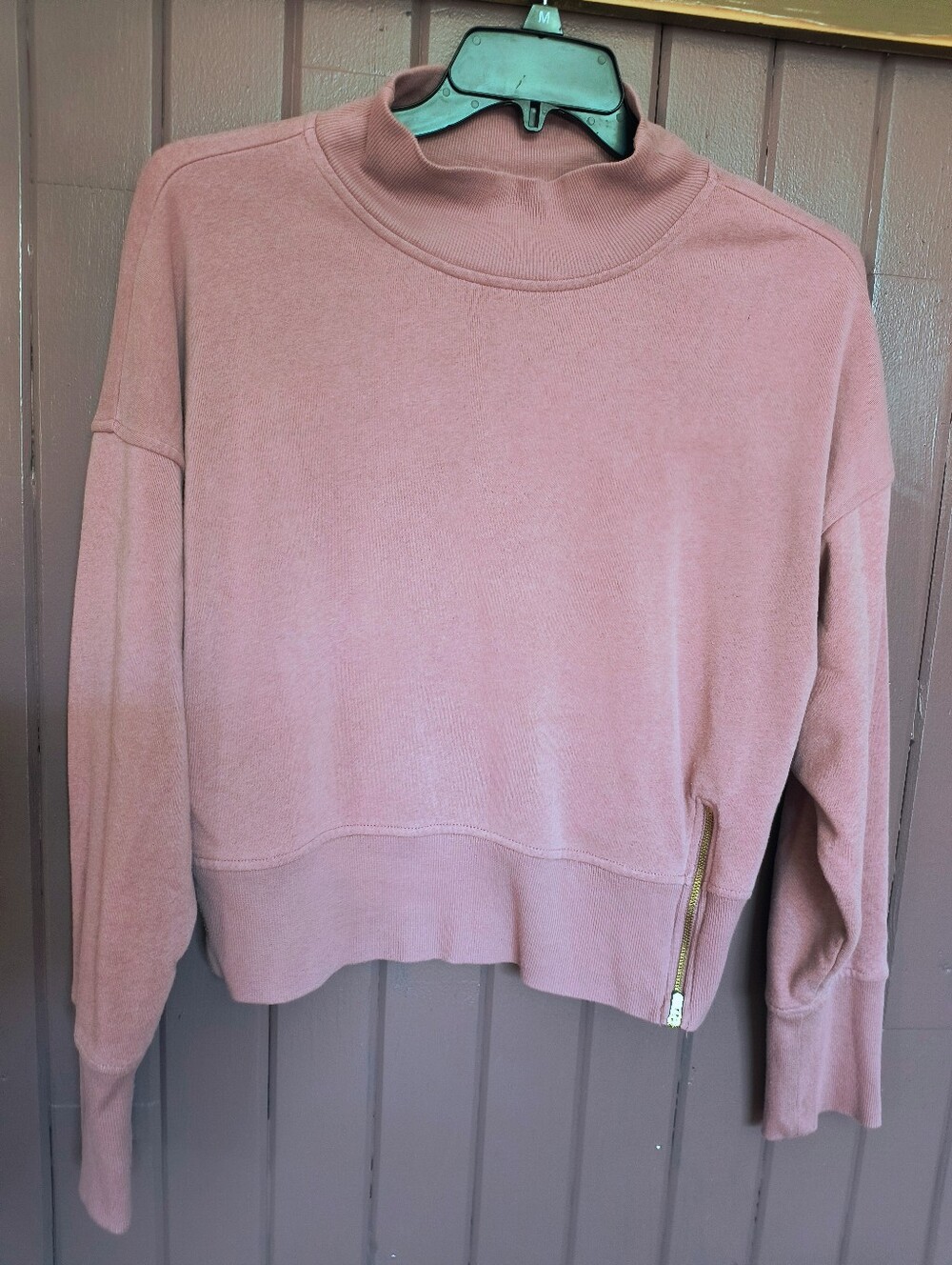 Old Navy Dusty Rose Cowl Neck Sweater with Side Zip
